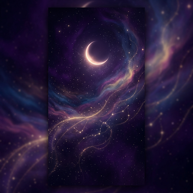 静かな宇宙と三日月