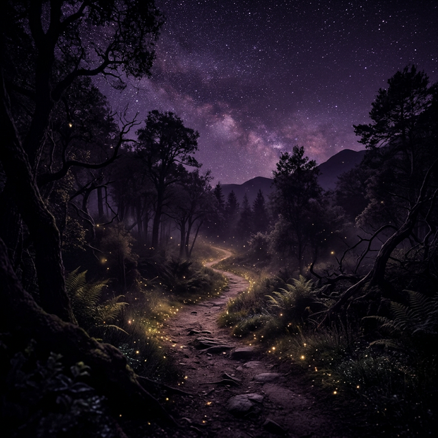 星明かりの静寂な道